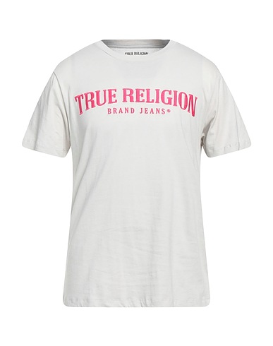 TRUE RELIGION T-shirt Light grey 100% Cotton