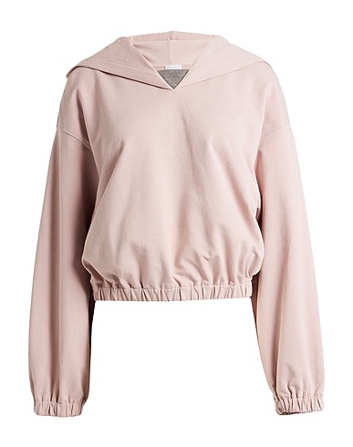 BRUNELLO CUCINELLI Hooded track jacket  Blush 98% Cotton, 2% Elastane, Brass