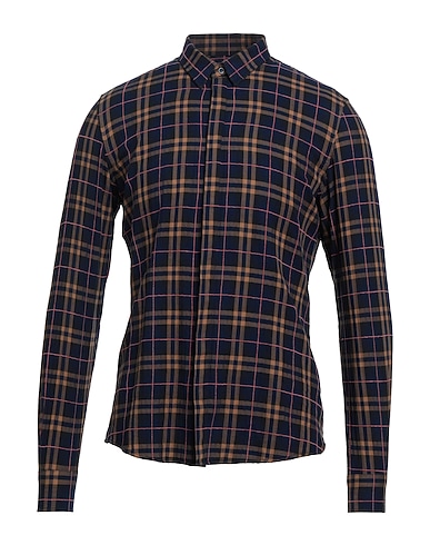 GAUDÌ Checked shirt Midnight blue 100% Cotton