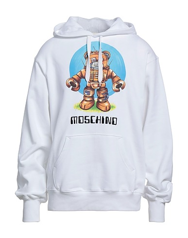 MOSCHINO Hooded track jacket  White 100% Cotton