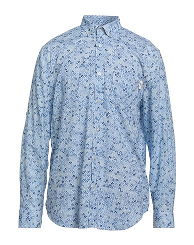 GUESS Hemd mit Muster Himmelblau 55% Leinen, 45% Viskose
