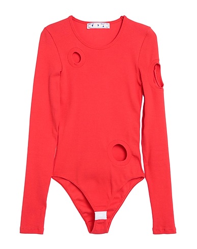 OFF-WHITE™ TOPS & TEES Coral 95% Organic cotton, 5% Elastane