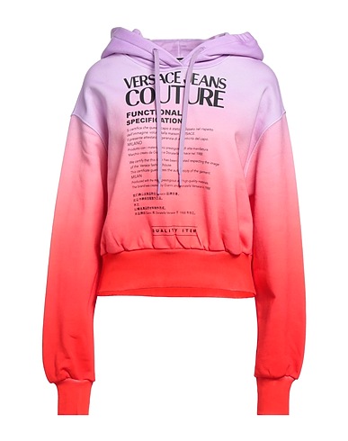 VERSACE JEANS COUTURE Hooded track jacket  Lilac 100% Cotton, Elastane
