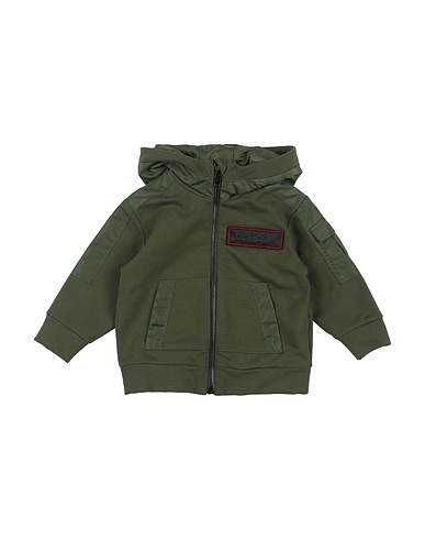 DONDUP Hooded track jacket  Military green 94% Cotton, 6% Elastane, Polyamide