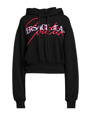 VERSACE JEANS COUTURE Felpa Nero 100% Cotone, Elastan