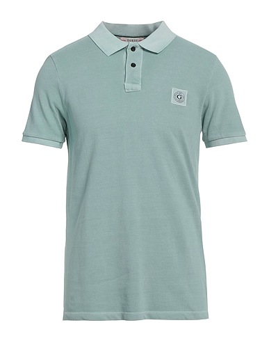 GUESS Polo shirt Turquoise 100% Cotton