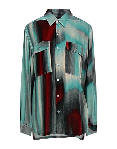 RICK OWENS Patterned shirts & blouses Emerald green 82% Viscose, 18% Silk