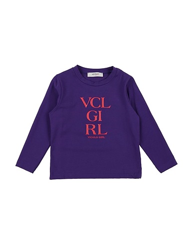 VICOLO T-shirt Dark purple 93% Cotton, 7% Elastane