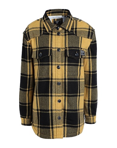 SUPERDRY Checked shirt Marigold 38% Wool, 34% Polyester, 24% Acrylic, 4% Nylon