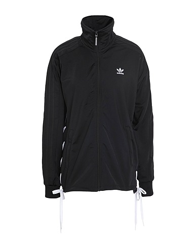 ADIDAS ORIGINALS Sweatshirt LACED TRACKTOP Schwarz 100% Recyceltes Polyester