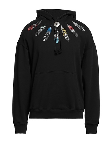 MARCELO BURLON Hooded track jacket  Black 100% Cotton, Elastane, Polyester