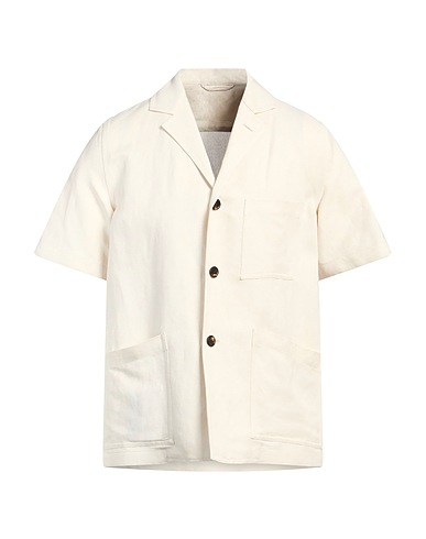 LARDINI Solid colour shirt 54% Viscose, 46% Linen
