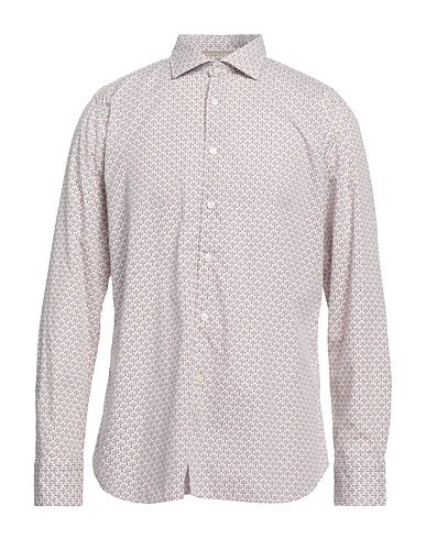 TINTORIA MATTEI 954 Patterned shirt Orange 100% Cotton