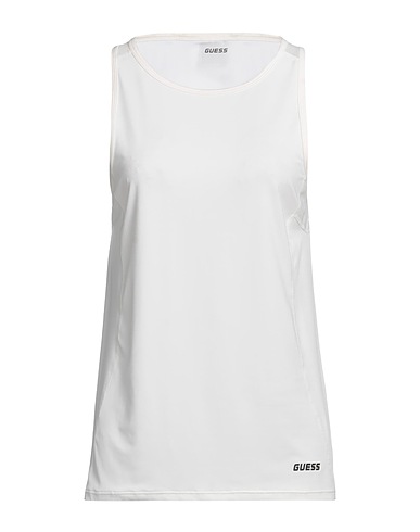 GUESS Vest Off white 90% Polyester, 10% Elastane, Polyamide