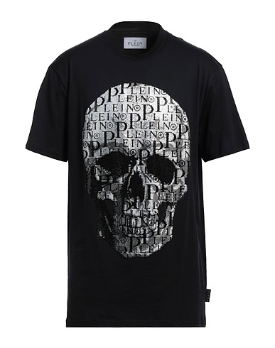 PHILIPP PLEIN T-shirt Black 100% Cotton, Fiberglass