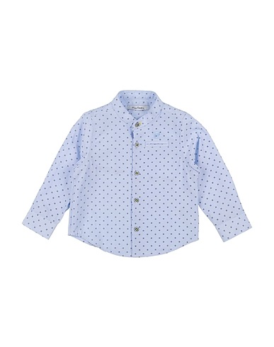 PIERRE CARDIN Patterned shirt Sky blue 60% Cotton, 40% Polyester