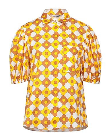 CALIBAN Floral shirts & blouses Marigold 97% Cotton, 3% Elastane