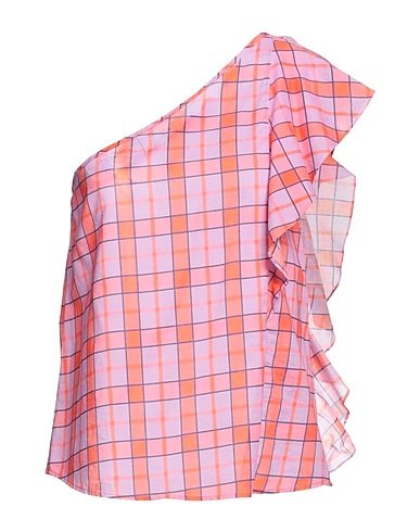 L' AUTRE CHOSE One-shoulder top Lilac 100% Cotton