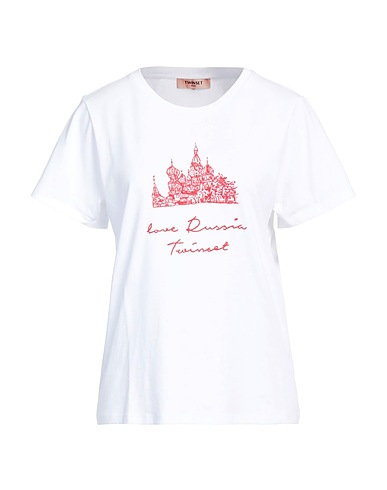 TWINSET T-shirt White 100% Cotton, Acrylic, Wool