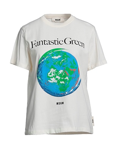 MSGM T-shirt Cream 100% Organic cotton