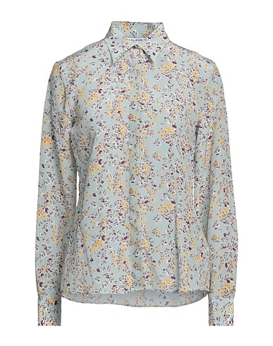 CALIBAN Floral shirts & blouses Sky blue 100% Silk