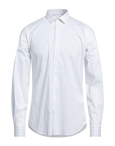 LIU •JO MAN Striped shirt White 68% Cotton, 30% Polyamide, 2% Elastane