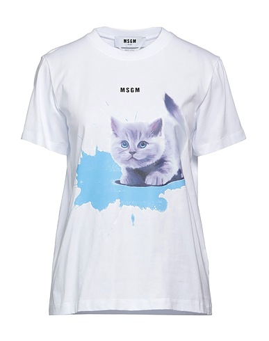 MSGM T-shirt Bianco 100% Cotone