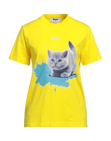 MSGM T-shirt Giallo 100% Cotone