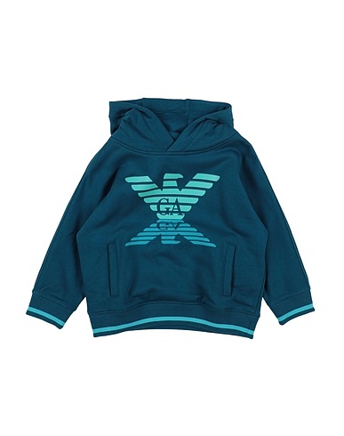 EMPORIO ARMANI Sweatshirt Aquamarin 100% Baumwolle, Polyester, Elastan
