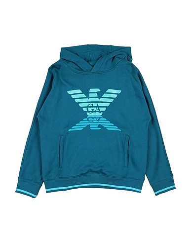 EMPORIO ARMANI Sweatshirt Deep teal 100% Cotton, Polyester, Elastane