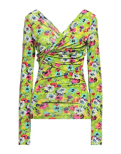 MSGM T-shirt Verde lime 96% Viscosa, 4% Elastan