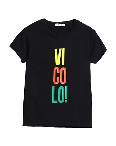 VICOLO T-Shirt Schwarz 90% Baumwolle, 10% Elastan