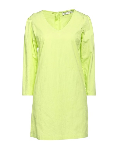 EMMA & GAIA RED Short dress Lime green 97% Cotton, 3% Elastane