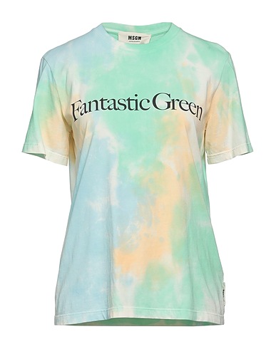 MSGM T-shirt Light green 100% Organic cotton