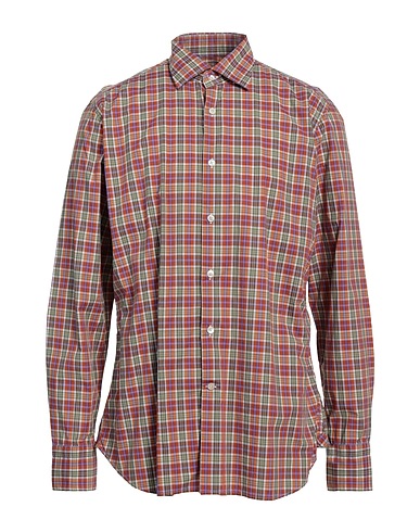 CALIBAN 820 Checked shirt Rust 100% Cotton
