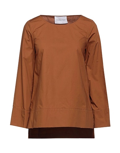 VICARIO CINQUE Top Cammello 100% Cotone