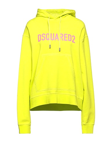 DSQUARED2 Hooded track jacket  Lime green 100% Cotton, Elastane