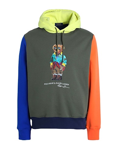 POLO RALPH LAUREN Hooded track jacket  Military green 66% Cotton, 34% Polyester