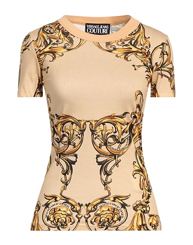 VERSACE JEANS COUTURE T-shirt Beige 100% Cotone