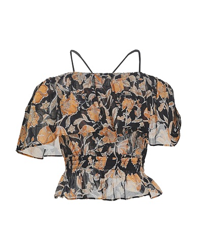 PATRIZIA PEPE Top spalle scoperte Nero 100% Cotone