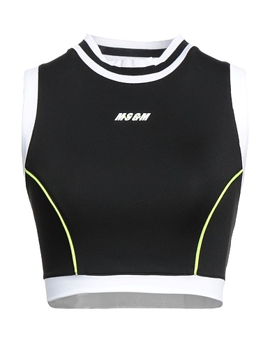 MSGM Crop top Black 91% Polyamide, 9% Elastane