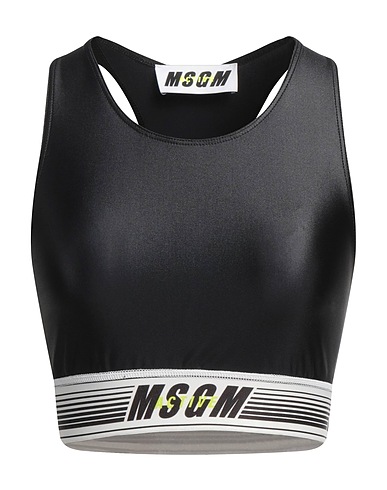 MSGM クロップ トップス ACTIVE ブラック ナイロン 79% / ポリウレタン 21%