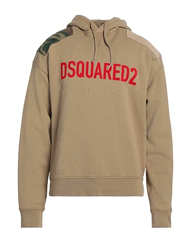 DSQUARED2 Hooded track jacket  Camel 100% Cotton, Elastane