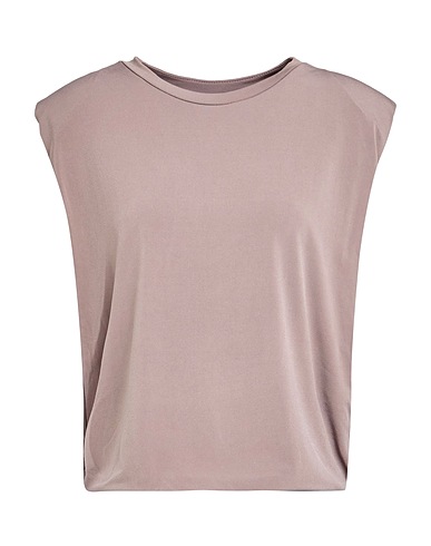 LANSTON Basic T-Shirt Khaki 94% Polyester, 6% Elastane