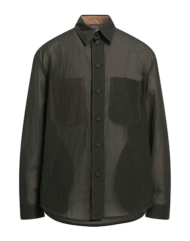 T_COAT Solid colour shirt Dark green 100% Polyamide