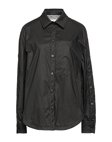 T_COAT Camicie e bluse tinta unita Nero 92% Cotone, 8% Poliuretano
