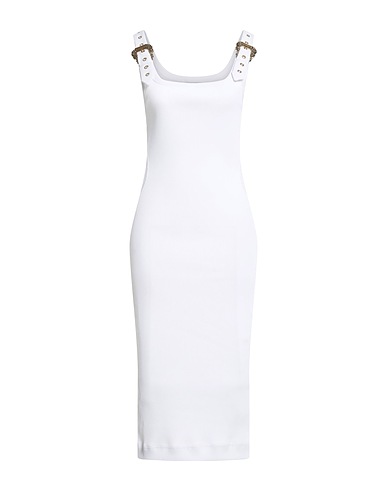 VERSACE JEANS COUTURE Midi dress White 96% Polyester, 4% Elastane