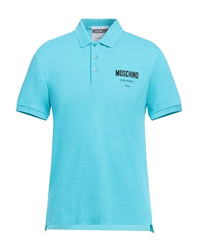 MOSCHINO Polo shirt Azure 100% Cotton