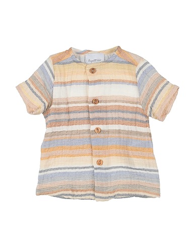 LE PETIT COCO Patterned shirt Beige 99% Cotton, 1% Elastane
