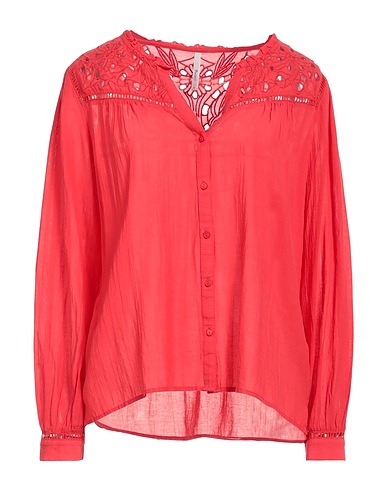 PEPE JEANS レースシャツ＆ブラウス レッド レーヨン 56% / コットン 44%